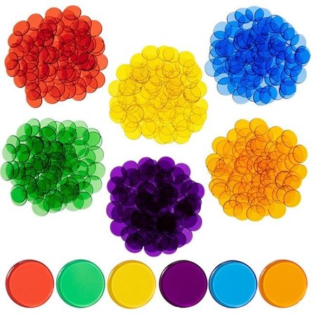 LEARNING ADVANTAGE Learning Advantage CTU134316 0.75 in. Transparent Counters for Kids Math; Assorted Color - Set of 500 CTU134316